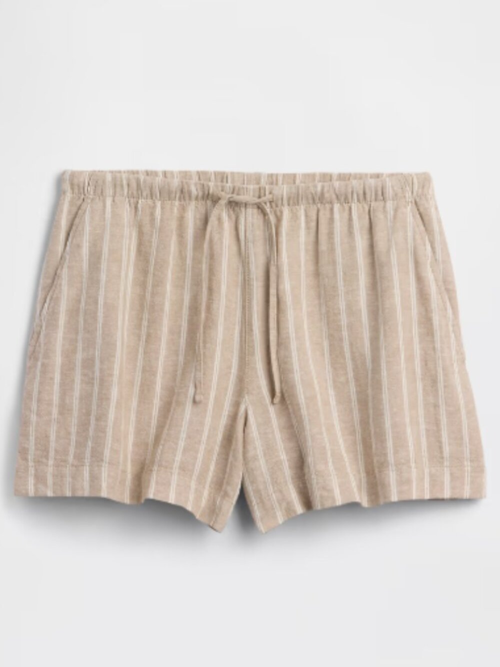 BRAND NEW NWT Tan & White Stripe Linen Shorts XL